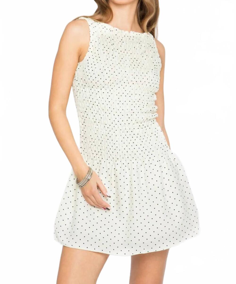 NEW DAISY STREET women's sunset polka dot dress in white
